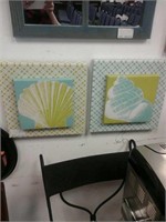 Pair of seashell wall art