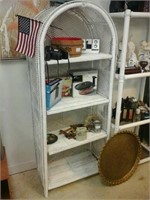 Large white wicker shelf