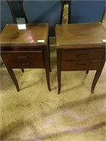 Choice of two vintage nightstand w/glass top