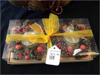 Fruit wreath and NIB tea light holders