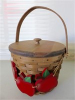 1983 Longaberger Round Basket With Wooden Lid And