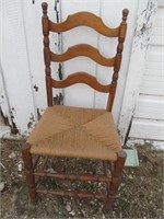 Vintage Ladder Back Wood Spindle Side Chair
