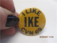 I LIke Ike CVN '69 Pin Button