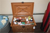 SEWING BOX AND CONTENTS