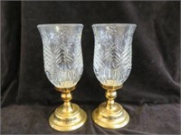 PAIR CANDLEHOLDERS 11"T