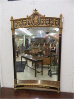 PAINTED FRENCH STYLE FIGURAL MIRROR 48"T X 29.5"W