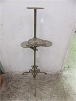 ANTIQUE BRASS HOOVED FOOTED FOUR TIER PLANT STAND