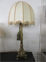 ANTIQUE COLUMNED FIGURAL PARLOR LAMP 40"T