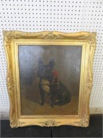 ORNATE PRINT ON CANVAS "FRENCH BULLDOG" 32"T X