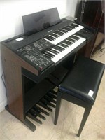 Technics electric organ with bench seat