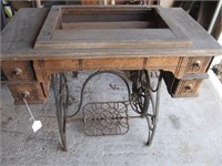 Victorian Wood Treadle Sewing Machine Table
