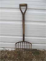 Antique Wood Handle Pitch Fork / Hay Fork
