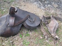 Vintage Padded Leather Side Saddle