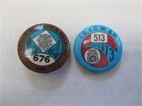 2 Trucker Pin Buttons 1964 & 1973