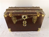 WOODEN TRUNK with METAL CORNERS