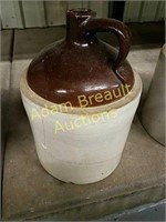 Vintage 13-inch Pottery crock jug, has cracks