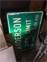 ANDERSON CITY LIMIT SIGN