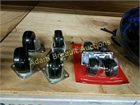 8 assorted swivel bearing casters