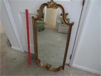 modern wood framed mirror - 41in tall (gold frame)