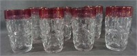 Tiffin-Franciscan King's Crown-Ruby Highball Glass