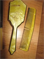 Antique Bakelite Hair Brush & Matching Comb