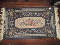 2 Oriental Throw Rugs-Blues,Pinks,Tans