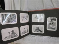 VINTAGE PHOTO ALBUM WITH PHOTOS 10"T X 13"W