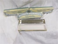 (4) MISSISSIPPI HARMONICAS IN BOXES