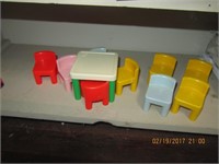 Shelf Lot-Little Tikes TDoll House Tables,Chairs