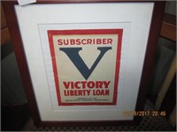 "V" Victory Liberty Loan Label Framed Print
