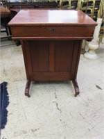 19TH CENTURY PRIMITIVE DAVENPORT DESK WITH THREE