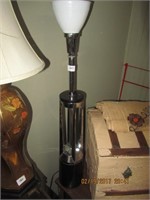 Mid Century Stainless Steel Table Torchiere Lamp