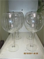 4 Etched Large Wine Glasses-Mikasa?