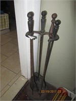 Cast Iron Fireplace Tools & Stand