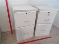 2 painted wooden file cabinets & keys