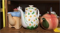 Assorted pitchers, teapots and candy dishes