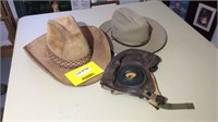 2 cowboy type hats and one bomber hat, all to go