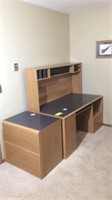 Desk and horizontal file cabinet