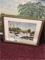 TWO SIGNED ART (1 OIL,1 WATERCOLOR)