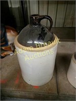 Vintage 20 inch Pottery crock jug, has cracks