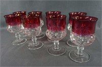 Tiffin-Franciscan King's Crown-Ruby Water Goblets