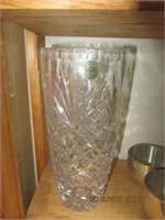 Made in Poland Handcut Crystal Vase-12 in.