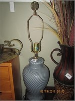 Blue Swirl Table Lamp w/Oriental Finial