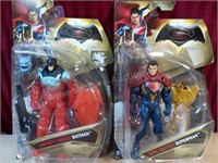 (2)Batman vs Superman Action Figures