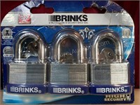 (3)Brinks 50mm Laminated Steel Padlocks