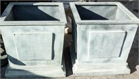 PAIR OF CLASSICAL STYLE METAL PLANTERS