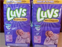 2-pk Luvs Ultra Leakguards Diapers w/Night Lock,