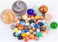 Large Lot Vintage Toy Glass & Agate Marbles