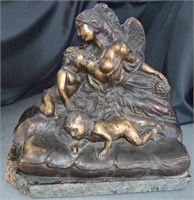 Bronze Sculpture on Granite Base - Unsigned