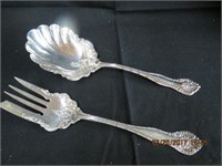 Berry spoon and 2 meat forks